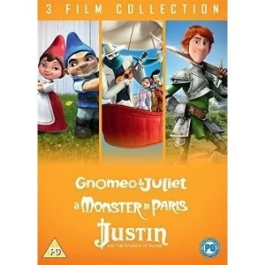 3 Film Collection - Gnomeo & Juliet / A Monster In Paris / Justin And The Knights Of Valour DVD