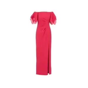 Adrianna Papell Crepe Tiered Sleeve Gown - Pink