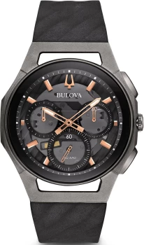 Bulova Grey And Black 'Progressive CURV' Titanium Chronograph Watch - 98A162 - multicoloured