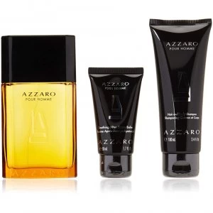 Azzaro Pour Homme Gift Set 100ml Eau de Toilette + 100ml Hair & Body Shampoo + 50ml Aftershave Balm