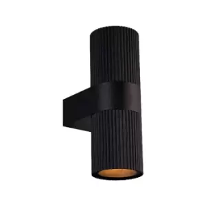 Nordlux Kyklop Ripple Outdoor Up & Down Wall Light - Black