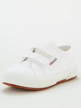 SUPERGA Girls 2750 Cotj Strap Classic Plimsoll Pumps - White, Size 12.5 Younger