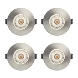 Integral EvoFire Fire Rated Low Profile Fixed Downlight - Satin Nickel - Pack of 4