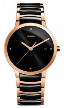 Rado Centrix L Automatic Ceramic Black Dial Mens Watch