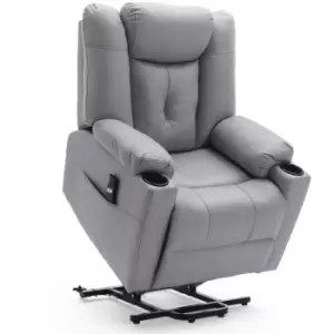 More4homes - afton electric fabric single motor riser recliner lift mobility tilt chair grey - Grey