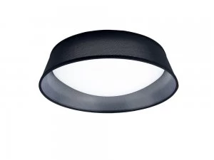 Flush Ceiling LED Cylindrical 45cm Black 3000K, 2100lm, White Acrylic with Black Shade
