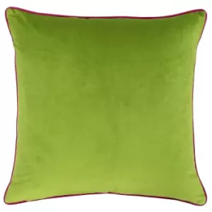 Meridian Velvet Cushion Lime/Hot Pink, Lime/Hot Pink / 55 x 55cm / Polyester Filled