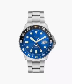Fossil Men Fossil Blue GMT Stainless Steel Watch