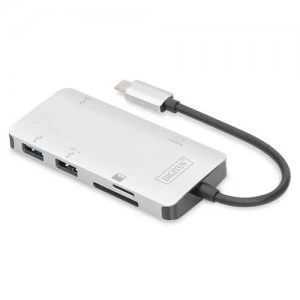 Digitus DA-70874 notebook dock/port replicator Wired USB 3.2 Gen 1 (3.1 Gen 1) Type-C Silver