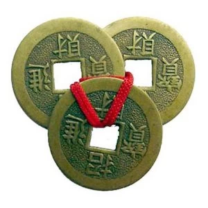 Feng Shui Three Coins With Red Ribbon Set of 20