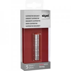 Sigel Magnet SuperDym C5 Strong Zylinder-Design (Ø x H) 10 mm x 10 mm Cylinder Silver 5 pcs GL700