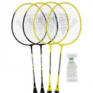 Carlton 4 Player Badminton Set - Black/Yellow