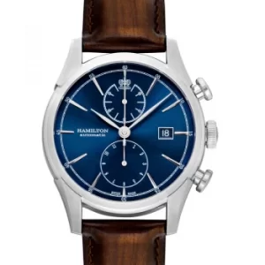 American Classic Spirit of Liberty Auto Chrono Automatic Blue Dial Stainless Steel Mens Watch