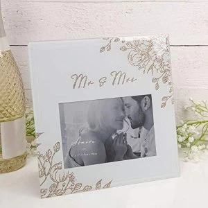 4" x 6" - Amore By Juliana Gold Floral Frame - Mr & Mrs
