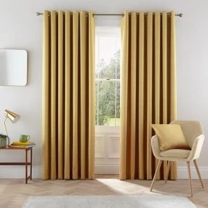 Helena Springfield Dark Yellow Polyester 'Eden' Lined Curtains - 228cm x 228cm drop
