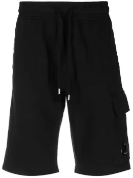 C.P COMPANY Lens-detail Cotton Shorts Black