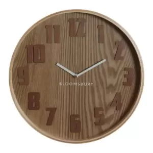40cm Brown Grain Wooden Wall Clock
