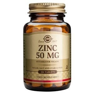Solgar Zinc 50 mg Tablets 100 Tabs