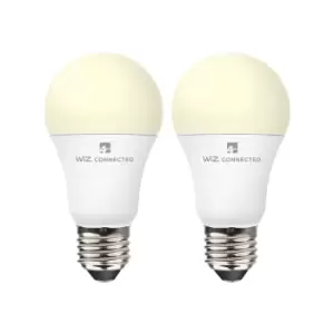 4lite Wiz Connected LED Smart A60 Bulb WiFi E27 - Twin Pack, white