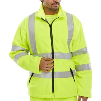 High Vis Fleece Jacket 2XL Polyester with Zip Fastening Yellow