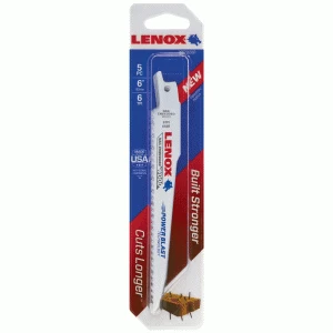 Lenox 6TPI Nail Embedded Wood Cutting Reciprocating Saw Blades 152mm Pack of 5