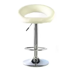 Heartlands Furniture Murry Adjustable Height Bar Stool Chrome and White