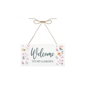 Botanical Welcome to My Garden Hanging Sign