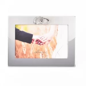 Amore 2 Tone Silver Frame with Rings Icon 6" x 4"