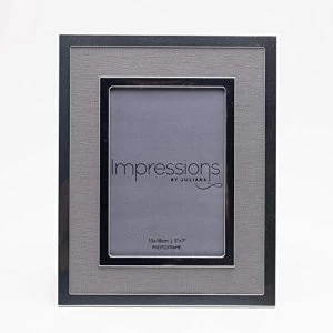 5" x 7" - Silver Plated Photo Frame with Grey Linen Insert