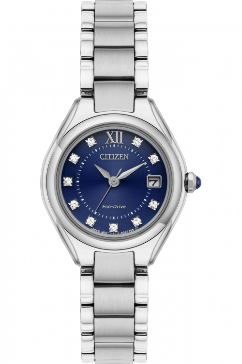 Citizen Blue And Silver Silhouette Crystal' Eco-Drive Classical Watch - Ew2540-83L