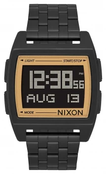 Nixon Base All Black / Gold Digital Black IP Steel Watch
