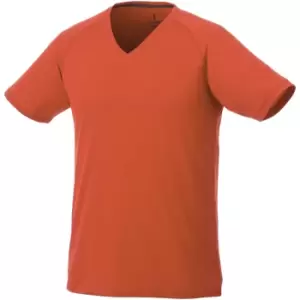 Elevate Mens Amery Short Sleeve Cool Fit V-Neck T-Shirt (2XL) (Orange)