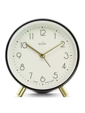 Acctim Clocks Fossen Black Alarm Clock