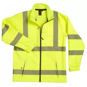 Warrior Unisex Adult Hi-Vis Softshell Coat (XL) (Fluorescent Yellow) - Fluorescent Yellow
