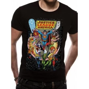 Justice League Comics - Comic Cover Mens Small T-Shirt - Black