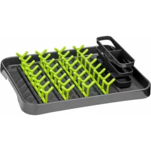 Grey and Lime Green Dish Drainer - Premier Housewares