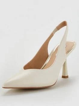 OFFICE Morticia Heeled Shoe - Off White, Size 4, Women