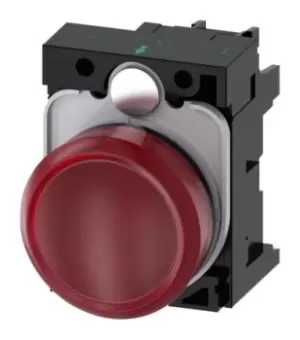 Siemens, SIRIUS ACT, Panel Mount Red LED Pilot Light Complete, 22mm Cutout, IP20, 24 V ac/dc