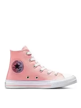 Converse Chuck Taylor All Star Gel Patch Childrens Hi Top Trainers, Coral, Size 11