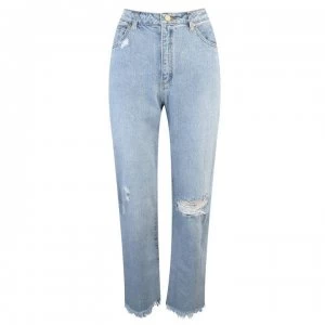 Abrand Hi Crop Bootcut Jeans - Blue Quartz