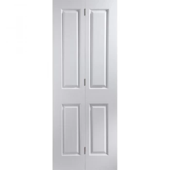 JELD-WEN Oakfield 4 Panel White Primed Internal Bi-fold Door - 1981mm x 762mm (78 inch x 30 inch)