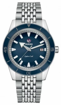 RADO XL 'Captain Cook' Stainless Steel Bracelet Blue Dial Watch
