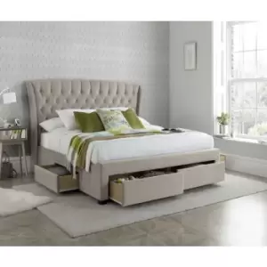 Bedmaster - Newton Warm Stone Velvet 4 Drawer Storage Bed Kingsize