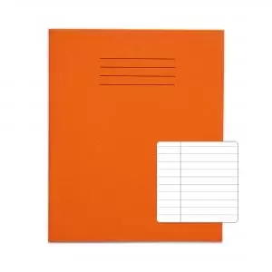 RHINO 8 x 6.5 Exercise Book 48 pages 24 Leaf Orange 8mm Lined with