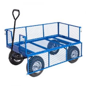 GPC Platform Truck with Reach Compliant Wheels and Mesh Side and Base Blue Capacity: 400L 4 Castors 600mm x 720mm x 1200mm