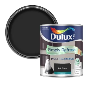 Dulux Simply Refresh Multi Surface Rich Black Eggshell Paint 750ml