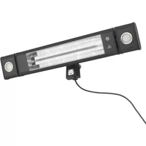 Patio Heater 1800W Wall Mount Outdoor Remote Control Fitting - Black - Litecraft
