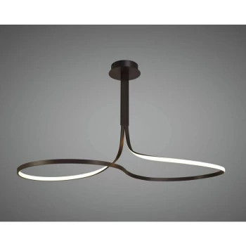 Nur 50W LED 2800K Semi Ceiling Light, 3900lm, frosted acrylic / oxidized brown
