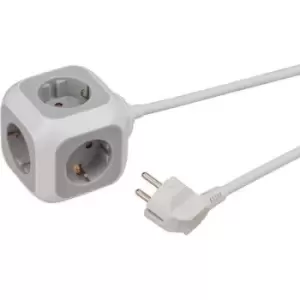 Brennenstuhl 1150090 Socket cube 4x White, Grey PG connector
