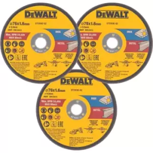 DEWALT Abrasive Cutting Discs for DCS438 75mm Pack of 3